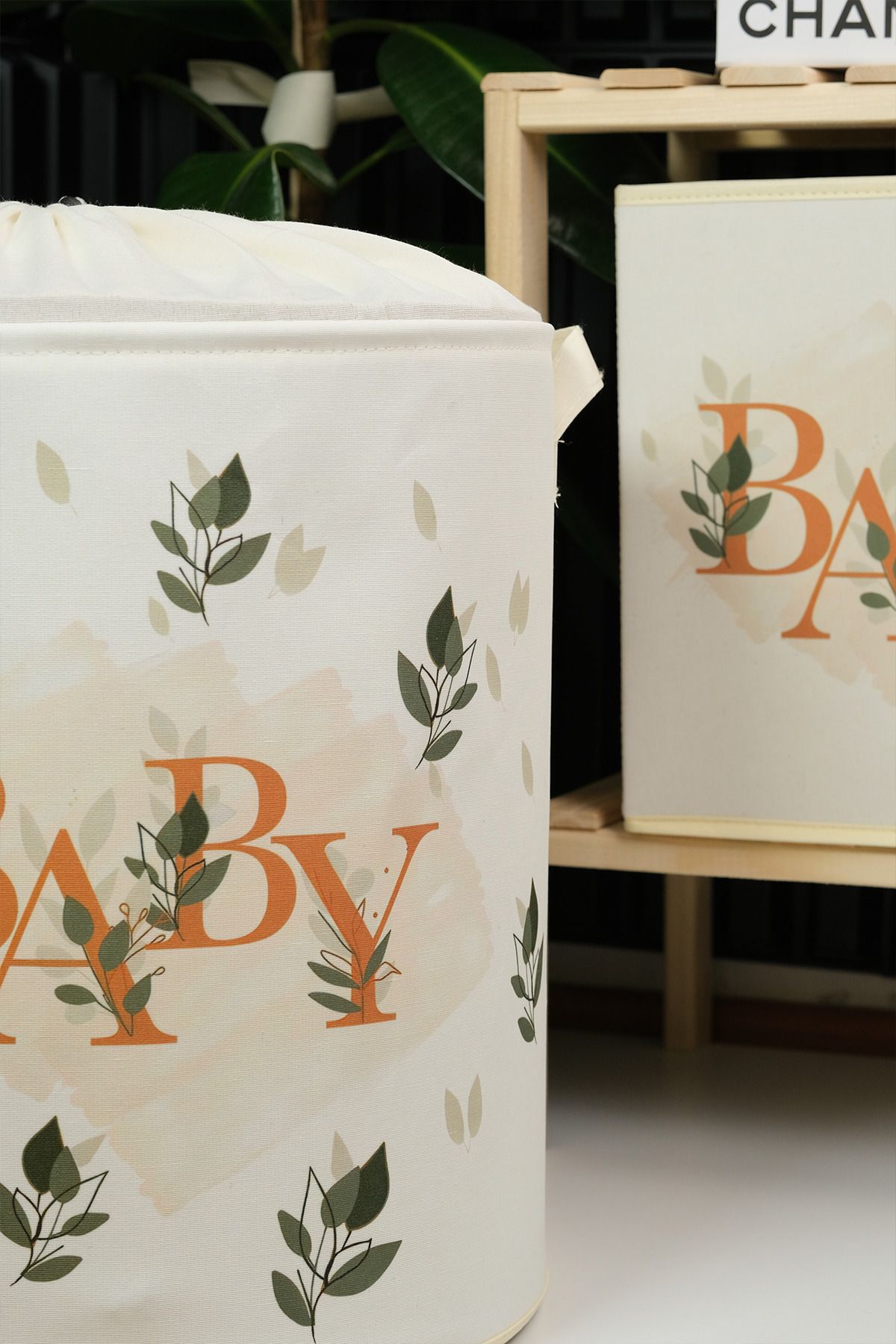 Baby%20Yazı%20Baskılı%20Silindir%20Ağzı%20Büzgülü%20Sepet%20Ve%20Kapaksız%20Kutu%2037x40-30x30